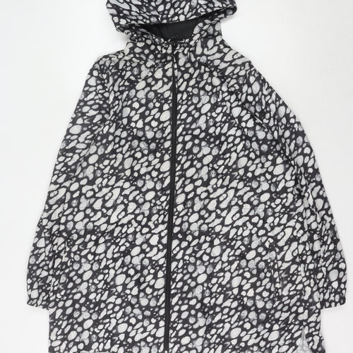 Marks and Spencer Women's Black Animal Print Rain Coat L