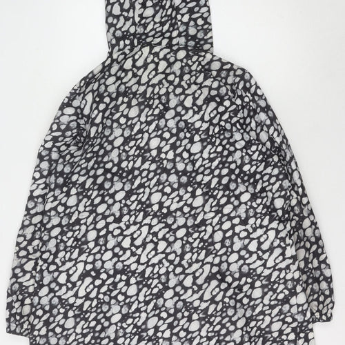 Marks and Spencer Women's Black Animal Print Rain Coat L