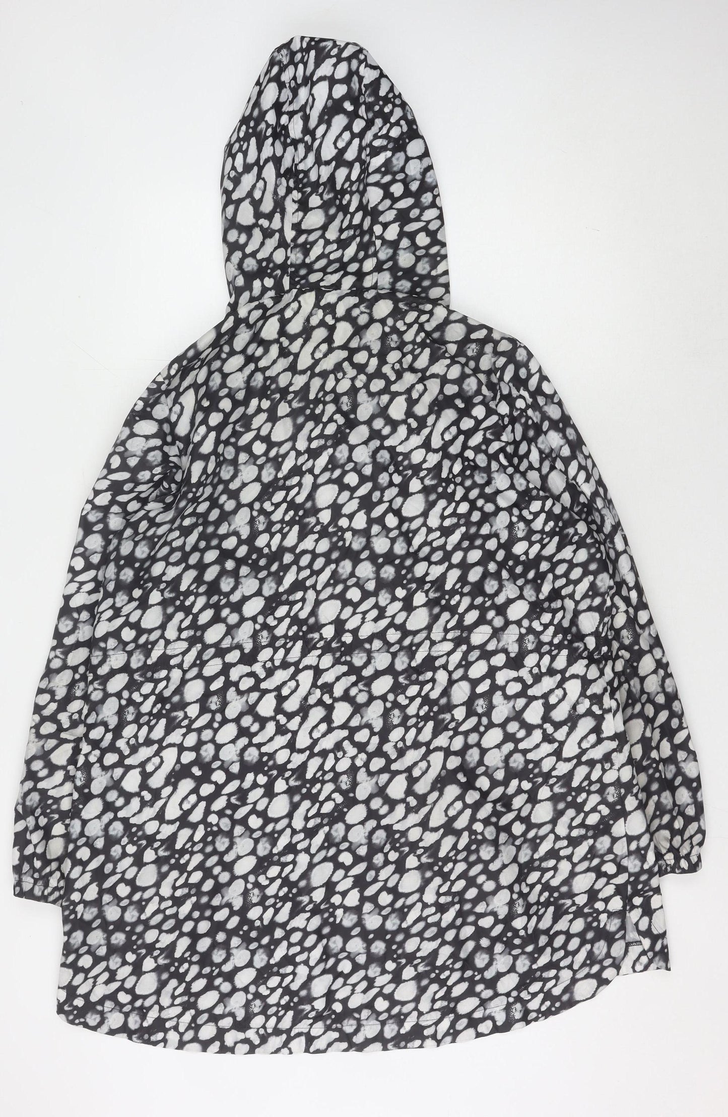Marks and Spencer Women's Black Animal Print Rain Coat L