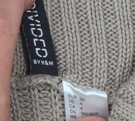 H&M Women Beige Cowl Neck Pullover Jumper Size 6