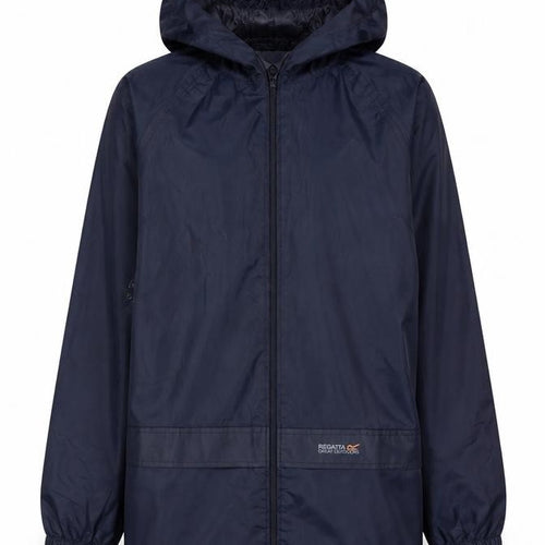Regatta Boys Blue Hooded Rain Coat, Size 12, Lightweight