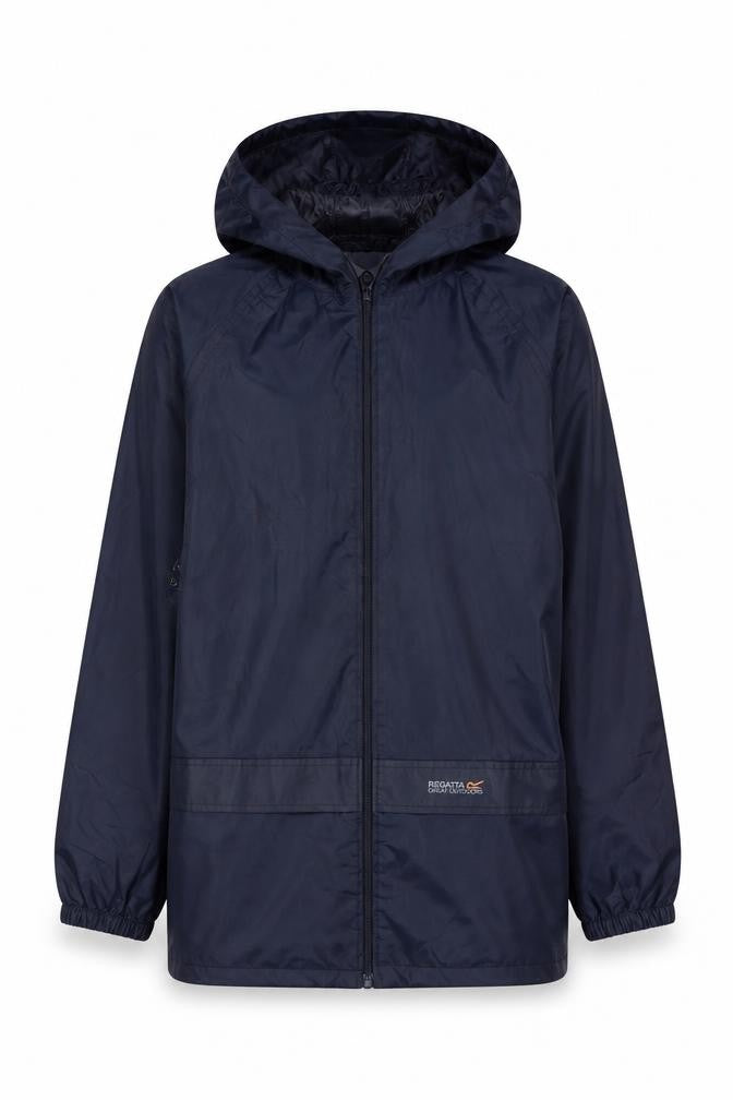 Regatta Boys Blue Hooded Rain Coat, Size 12, Lightweight