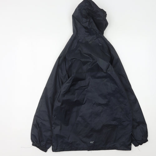 Regatta Boys Blue Hooded Rain Coat, Size 12, Lightweight