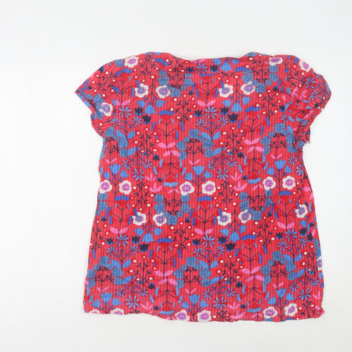 Mantaray Women's Red Floral Blouse, Size 14