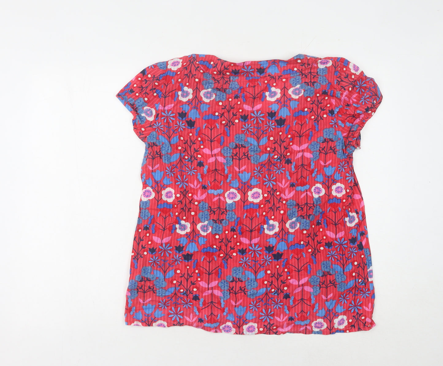 Mantaray Women's Red Floral Blouse, Size 14
