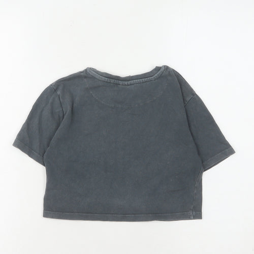 Holyfield Girls Black Cropped T-Shirt XS 8-10 Yrs