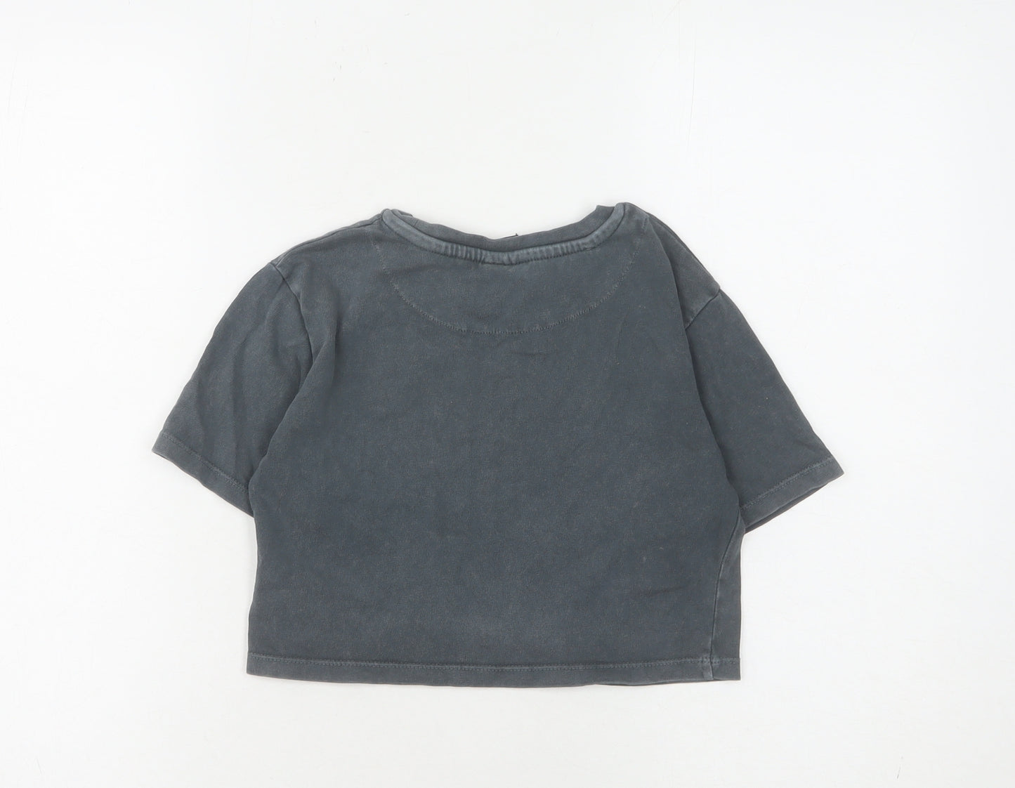 Holyfield Girls Black Cropped T-Shirt XS 8-10 Yrs