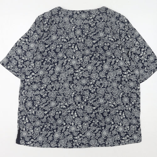 Marks and Spencer Women's Blue Floral Blouse Size 14