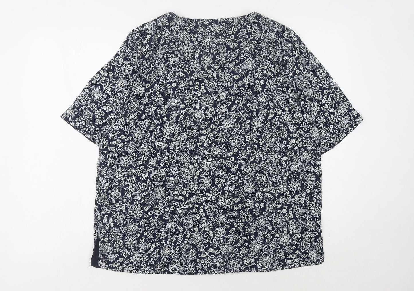 Marks and Spencer Women's Blue Floral Blouse Size 14