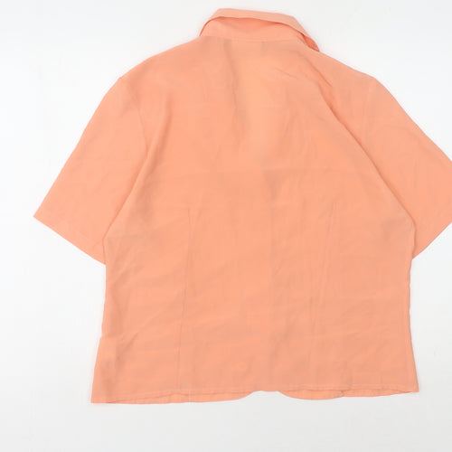 Classics Woman Orange Collared Blouse - Size 16, Short Sleeve