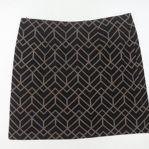 Wallis Women Black Geometric Pencil Skirt Size 14
