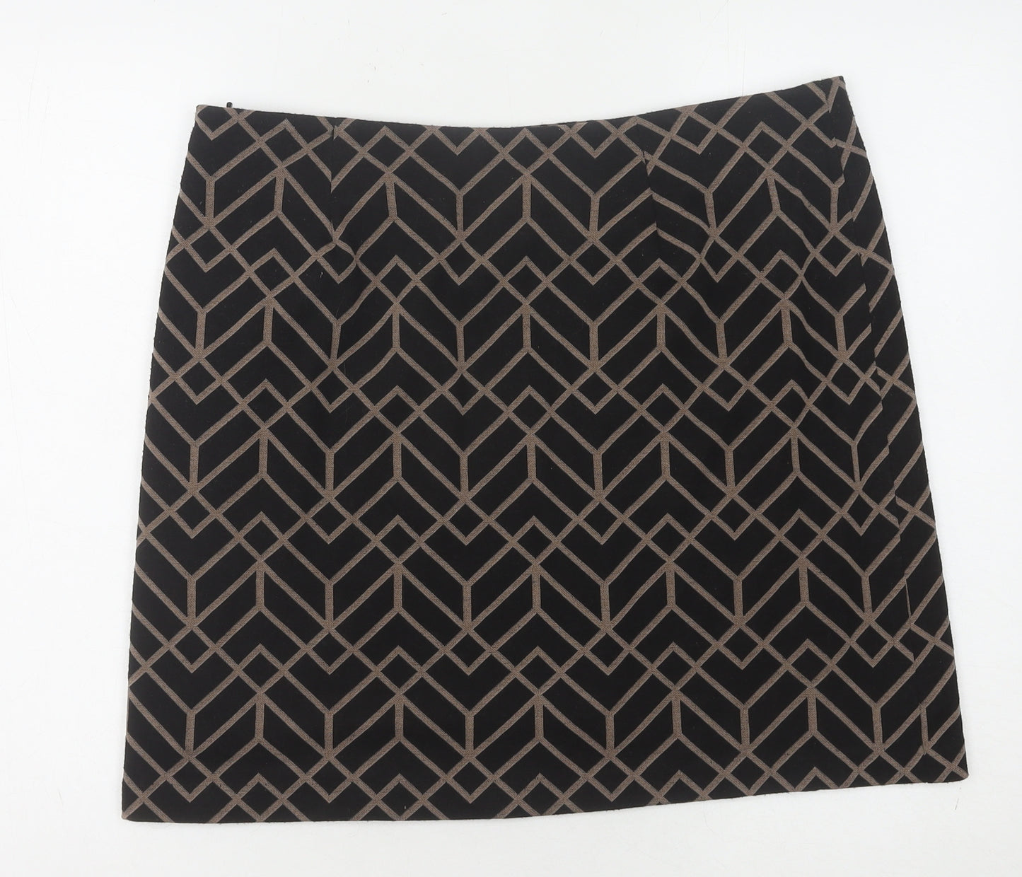 Wallis Women Black Geometric Pencil Skirt Size 14