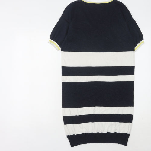 Next Women's Black and White Striped Dress, Size 10