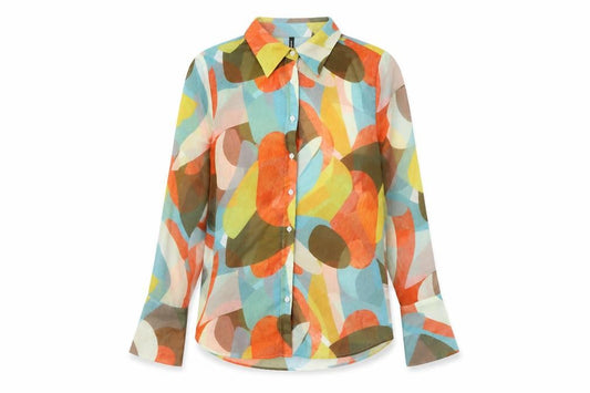 Front view of PRETTYLITTLETHING women’s multicoloured button-up shirt