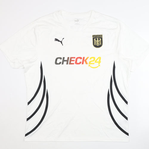 Puma XL Deutschland Football Shirt, White, Adults Home Kit