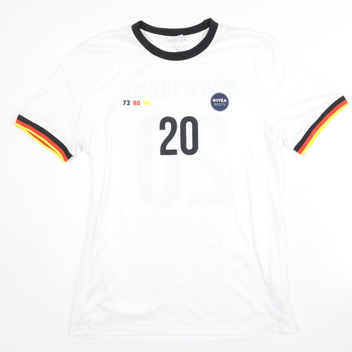 Nivea Men Germany Home Shirt Signed, White, Adult S, Short Sleeves