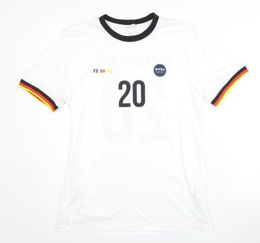 Nivea Men Germany Home Shirt Signed, White, Adult S, Short Sleeves