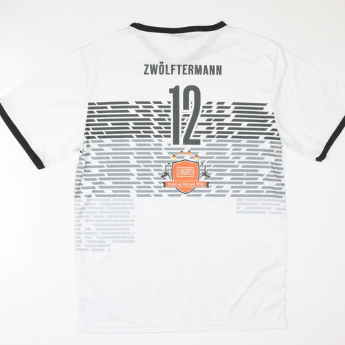 Adults Deutschland White Home Shirt Size L Short Sleeves