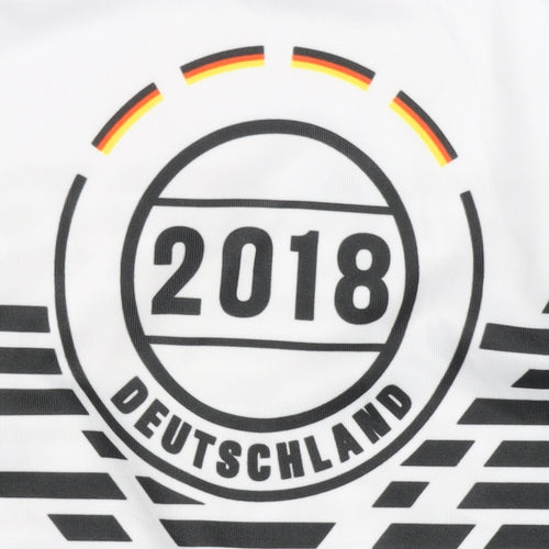 Adults Deutschland White Home Shirt Size L Short Sleeves
