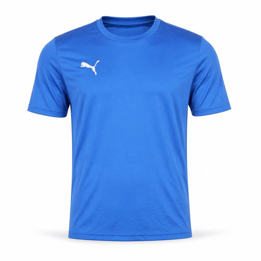 Front view of Puma Men's Blue Gym T-Shirt, size S, Short Sleeve