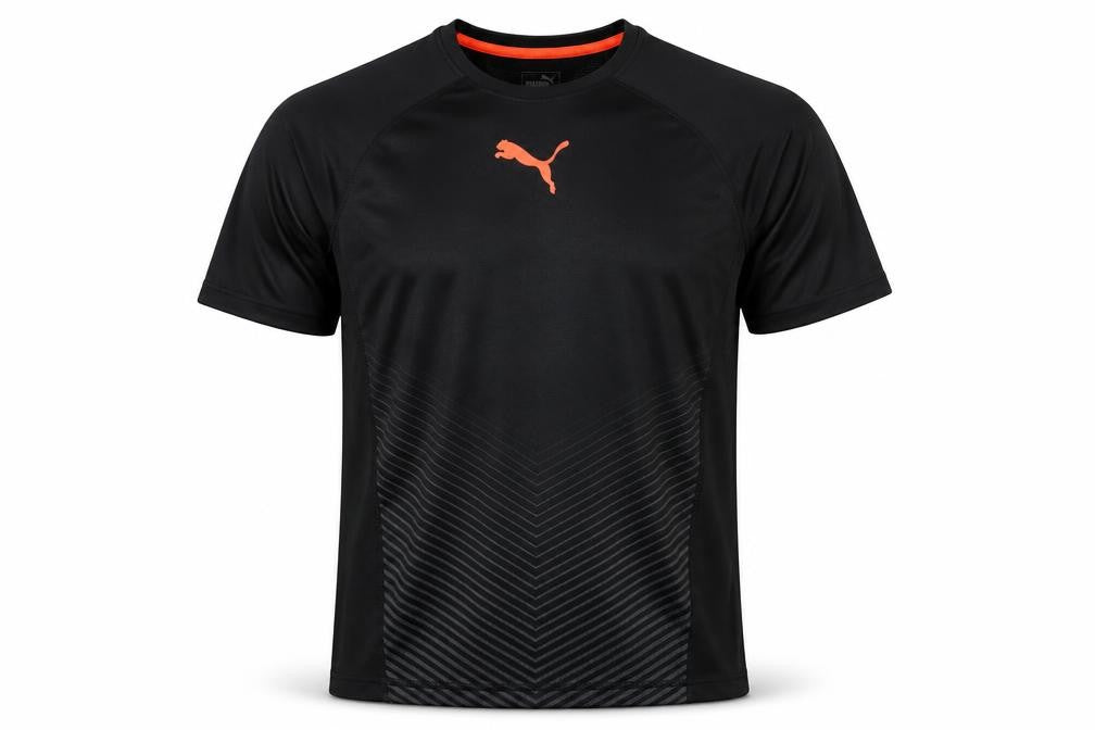 Front view of Puma Men's Black Pullover T-Shirt S - Activewear