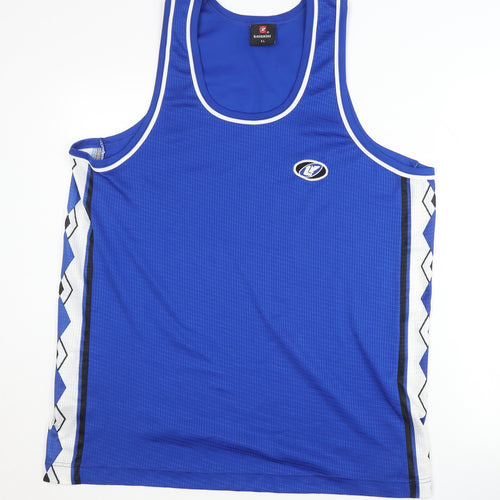 Kaierlai Men's Blue XL Tank Top, Geometric Pattern