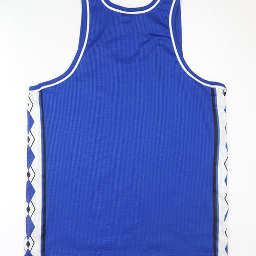 Kaierlai Men's Blue XL Tank Top, Geometric Pattern