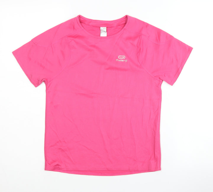 Decathlon Girls Pink T-Shirt, Size 18 Plus, Lightweight Sports Top