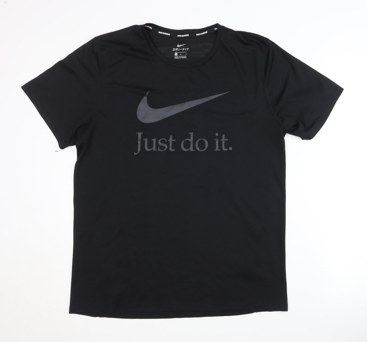 Nike Men's Black L T-Shirt, Logo, Gym Training