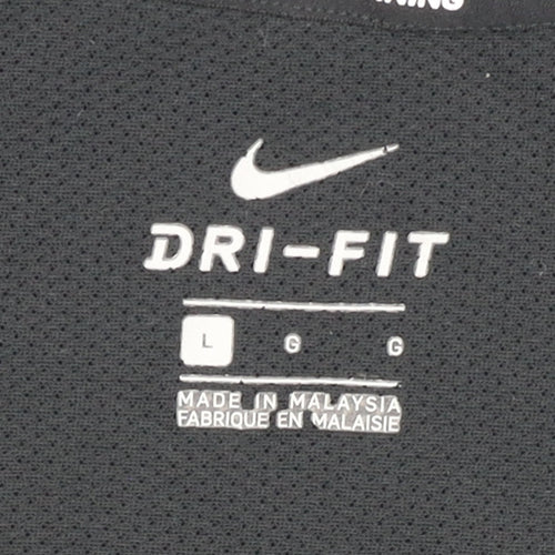 Nike Men's Black L T-Shirt, Logo, Gym Training