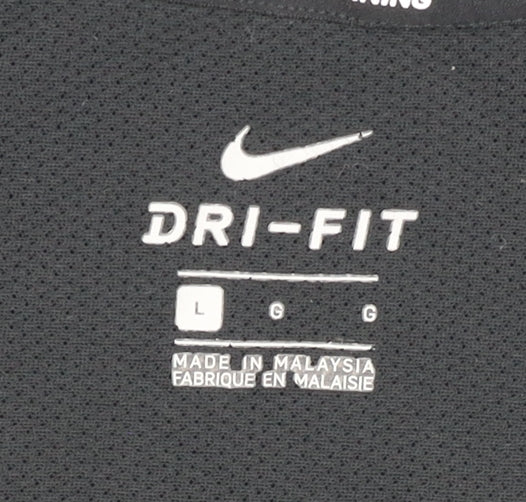 Nike Men's Black L T-Shirt, Logo, Gym Training
