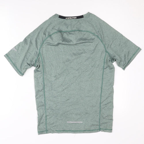 NYATHLETICS Men's Green Athletic T-Shirt, Size S