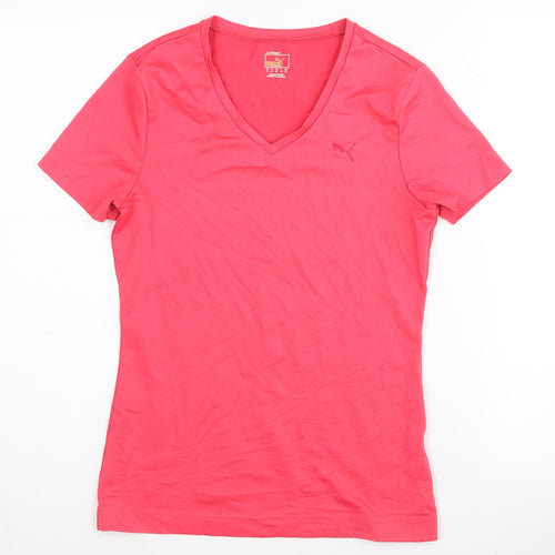 Puma Women's Red V-Neck T-Shirt, Size 10