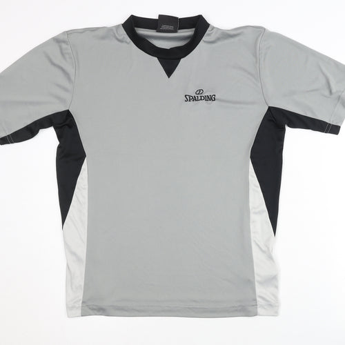 Spalding Men's Grey Black T-Shirt S