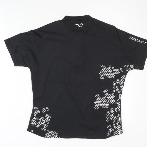 Reeact Women's Black Pullover M Short Sleeve Top