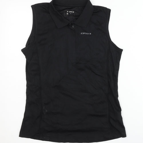 Icepeak Women's Black Sleeveless Polo Top Size 12