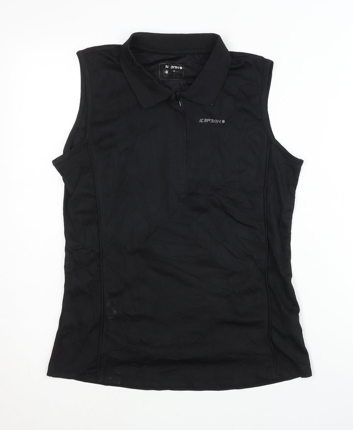 Icepeak Women's Black Sleeveless Polo Top Size 12