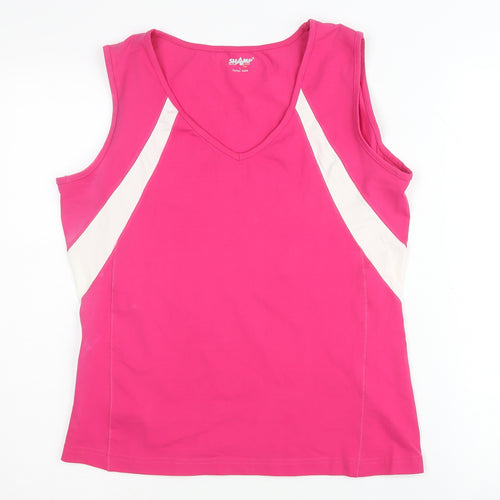 Shamp Women's Pink V-Neck Tank Top, Size 16