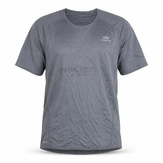 Front view of Decathlon Men's Grey Running T-Shirt S