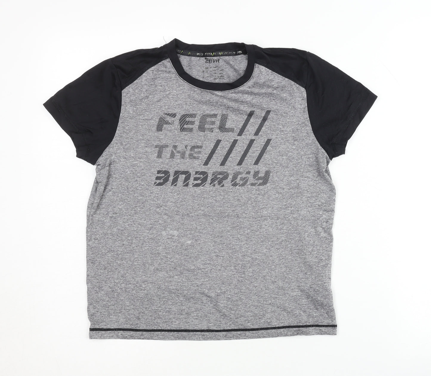 Crivit Boys Grey Sports T-Shirt, 11-12 Years, Breathable