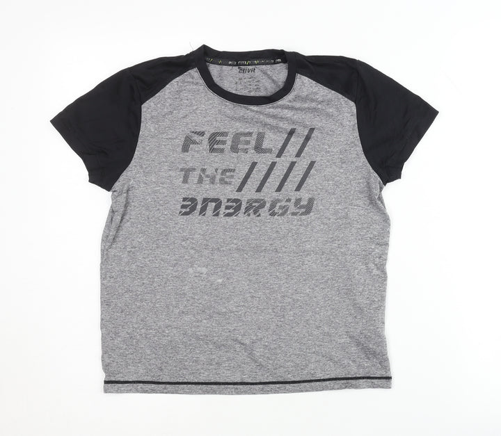 Crivit Boys Grey Sports T-Shirt, 11-12 Years, Breathable
