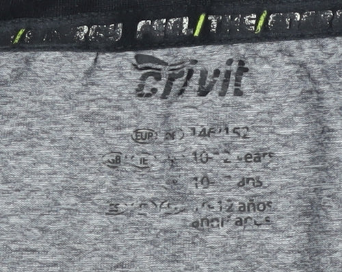 Crivit Boys Grey Sports T-Shirt, 11-12 Years, Breathable