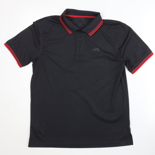 Active Men's Black Polo Shirt - Size S, Breathable