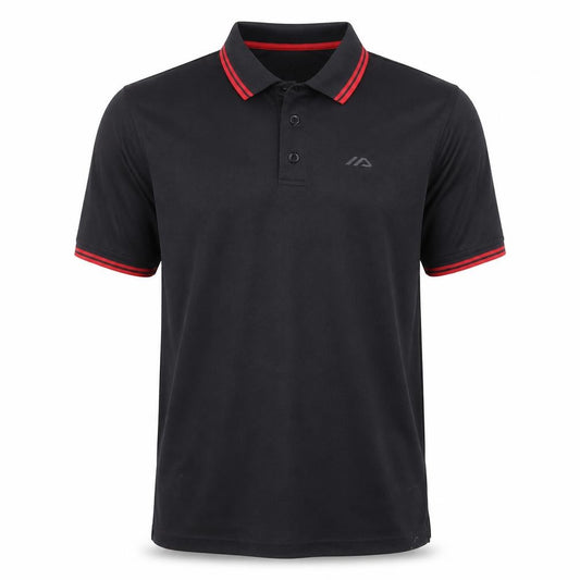 Front view of Active Men's Black Polo Shirt -, size S, Breathable