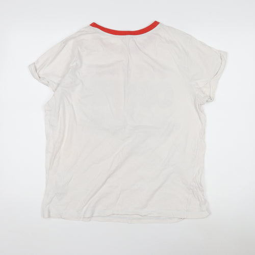 FRIENDS Women's White Graphic Ringer T-Shirt Size 16