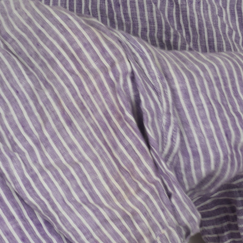 Linen Village Men's Purple Striped Shirt Size L