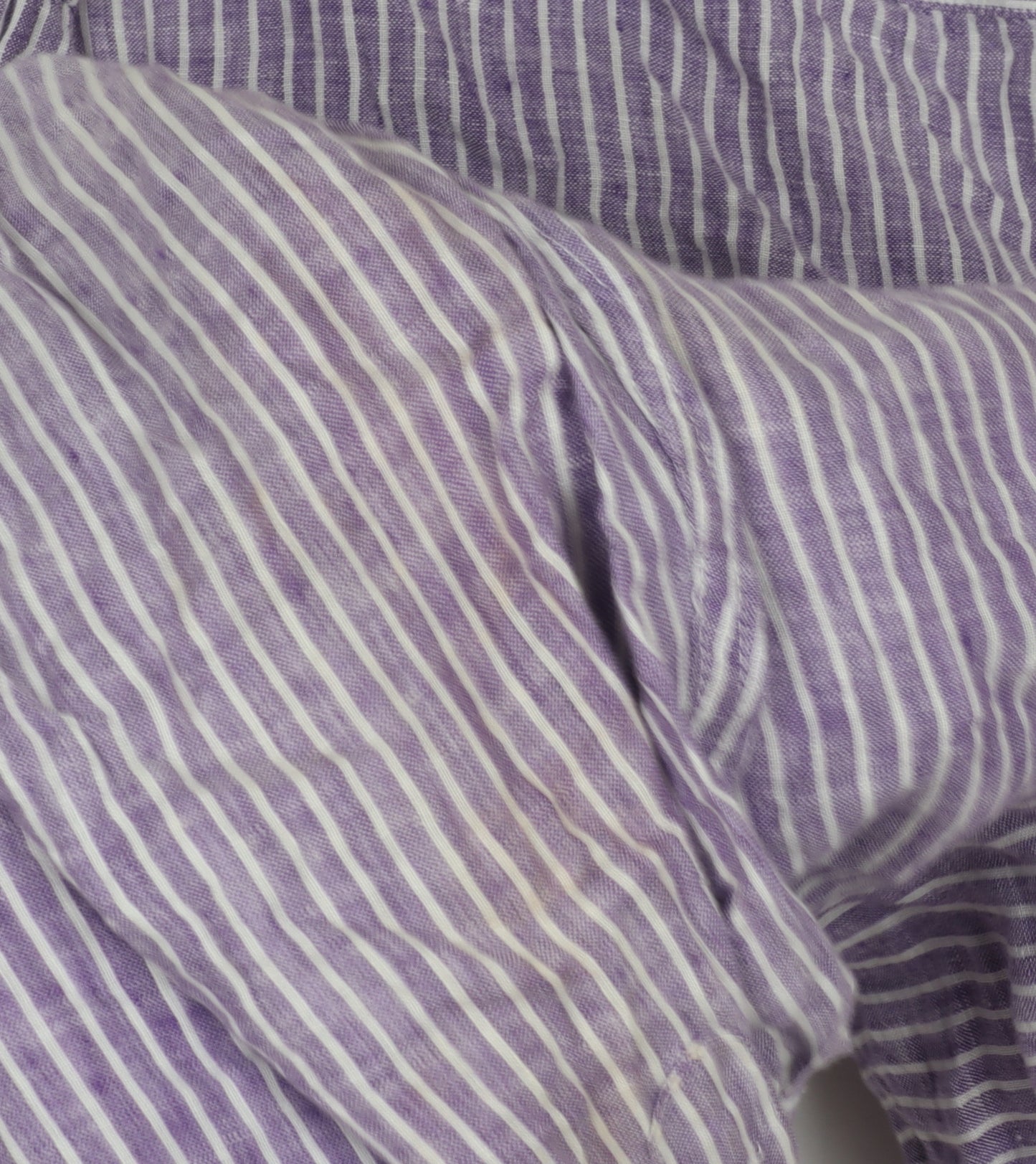 Linen Village Men's Purple Striped Shirt Size L