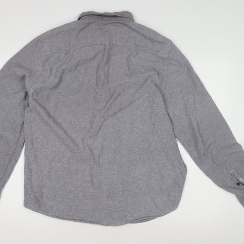 Red Herring Men's Grey Long Sleeve Button-Up Shirt L