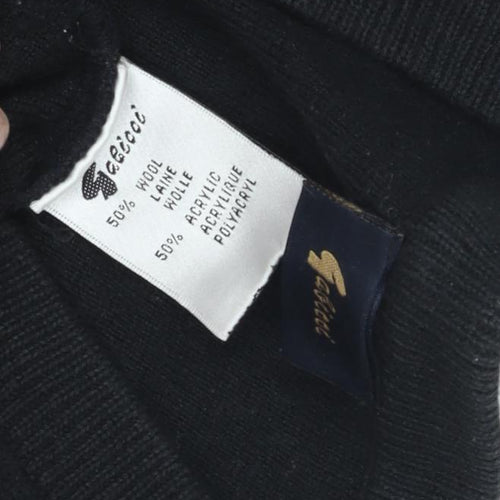 Felici Men's Black Striped Pullover Jumper L