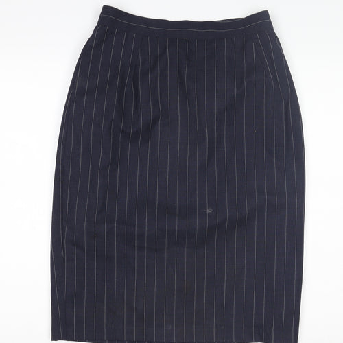 Carla Carini Women's Blue Striped Pencil Skirt Size 12